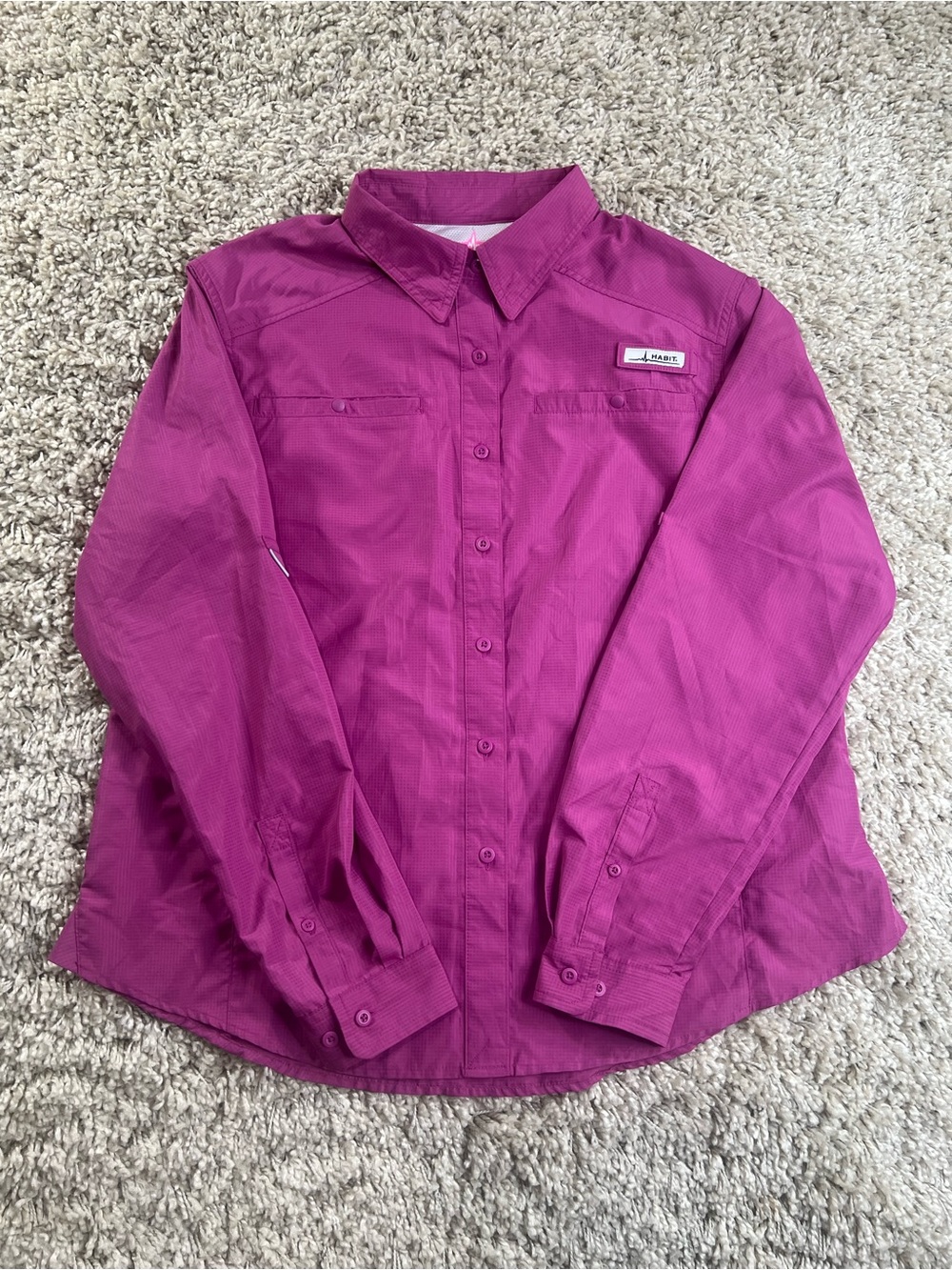 Habit Women's Magenta Long-Sleeve Button-Down Shirt